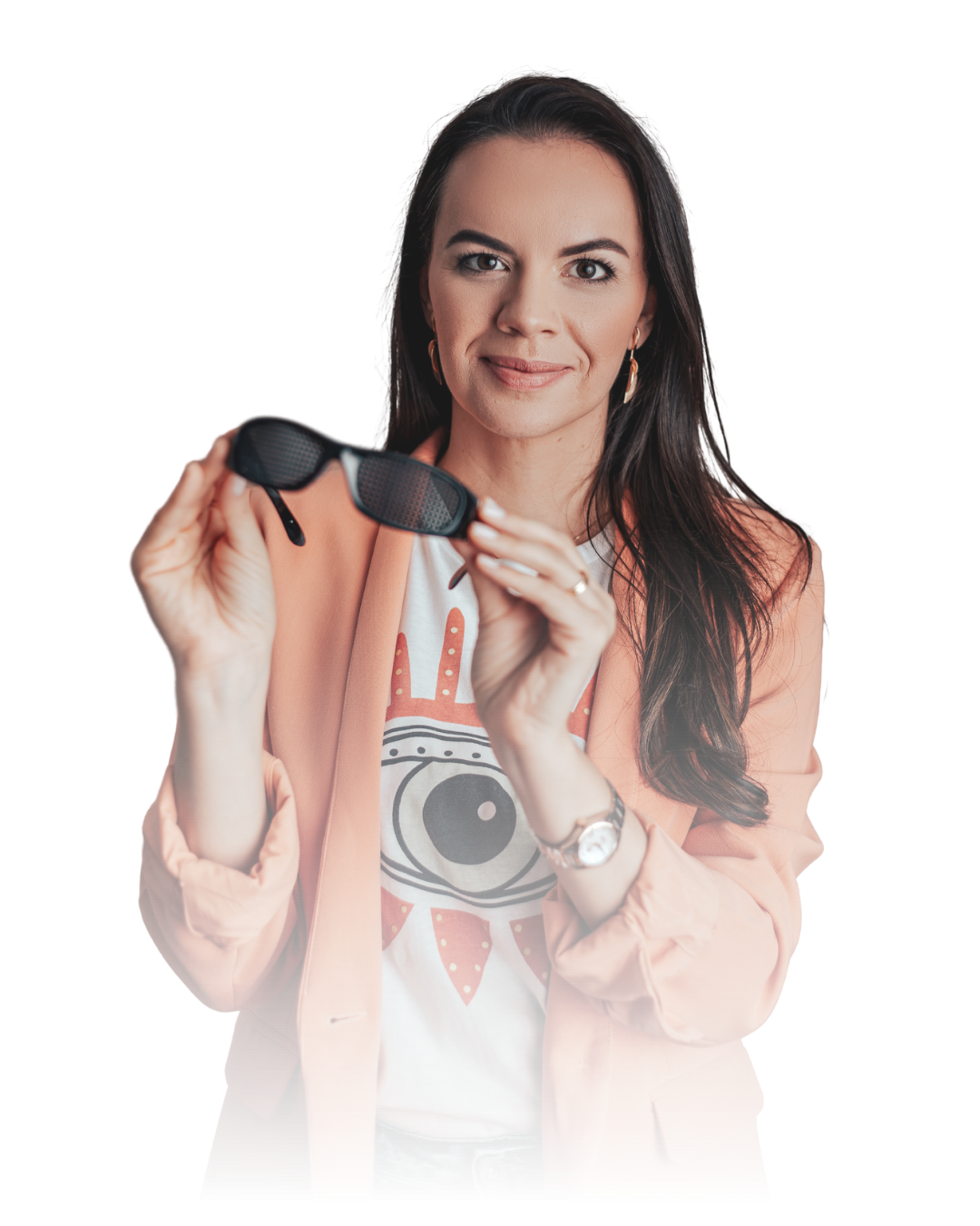 Expert holding glasses